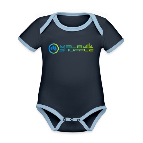 Melbshuffle Gradient Logo - Organic Contrast SS Baby Bodysuit