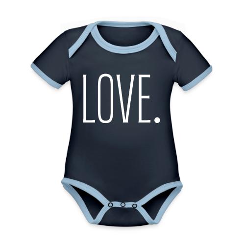Smoon City_Just Text 6 Love Thin White - Organic Contrast SS Baby Bodysuit