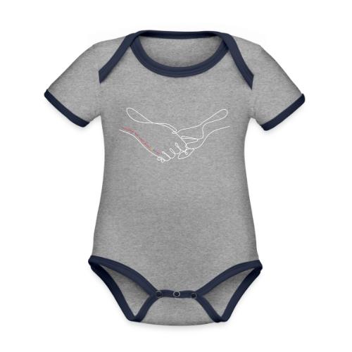 Reaching Out With Love (white outlines) - Organic Contrast SS Baby Bodysuit