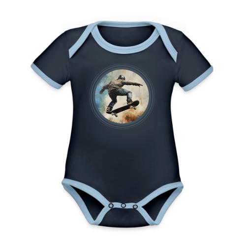 Skateboarding Energy - Organic Contrast SS Baby Bodysuit