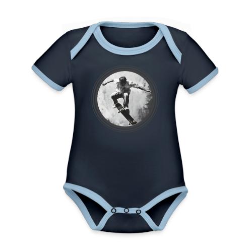 Skateboarding Vibes Only - Organic Contrast SS Baby Bodysuit