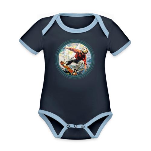 Skateboarding Fuel - Organic Contrast SS Baby Bodysuit