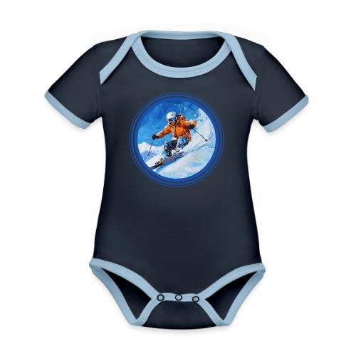 Skiing: On the Edge - Organic Contrast SS Baby Bodysuit