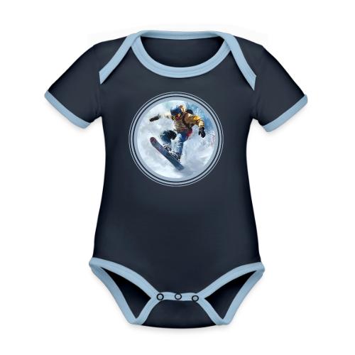 Snowboarding Life - Organic Contrast SS Baby Bodysuit