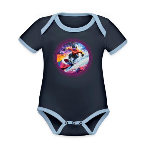 Snowboarding Spirit - Organic Contrast SS Baby Bodysuit