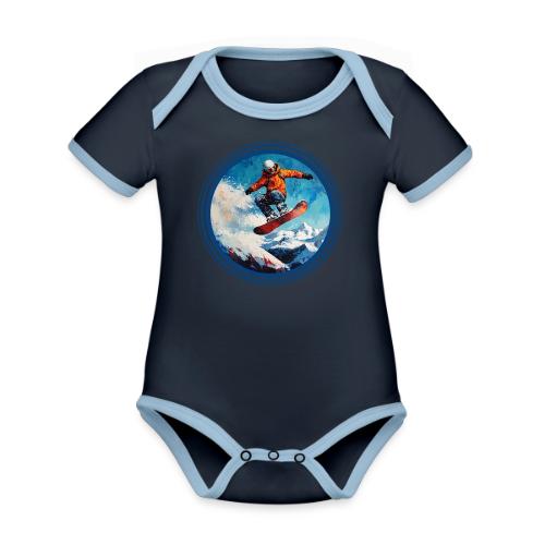 Snowboarding Vibes - Organic Contrast SS Baby Bodysuit
