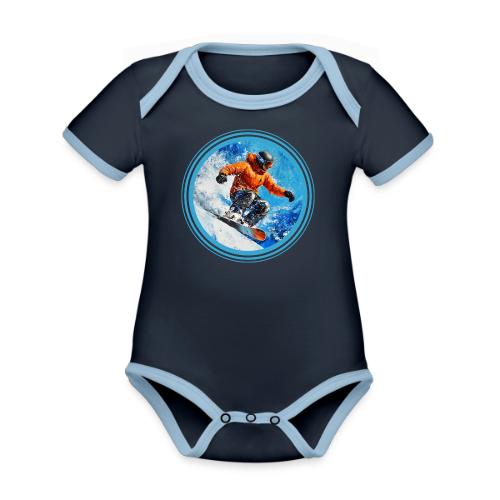 Snowboarding Motion - Organic Contrast SS Baby Bodysuit