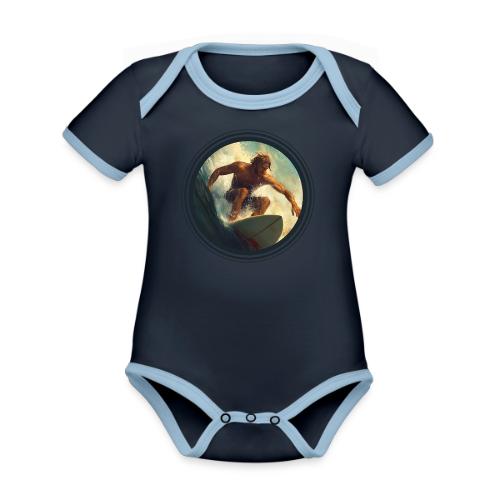 Surfing Rush - Organic Contrast SS Baby Bodysuit