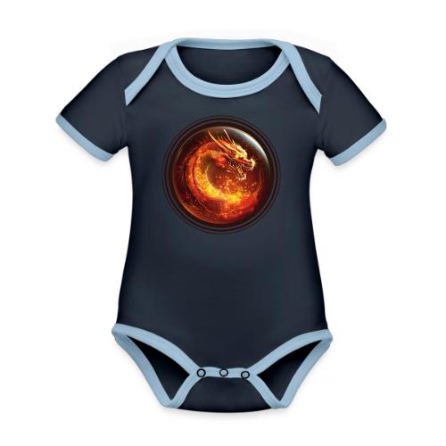 Shadow Dragon Rise - Organic Contrast SS Baby Bodysuit