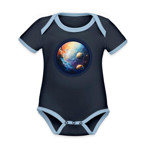 Nebula of Planets - Organic Contrast SS Baby Bodysuit