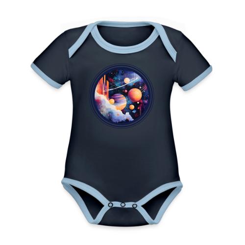 Floating Planetscape - Organic Contrast SS Baby Bodysuit