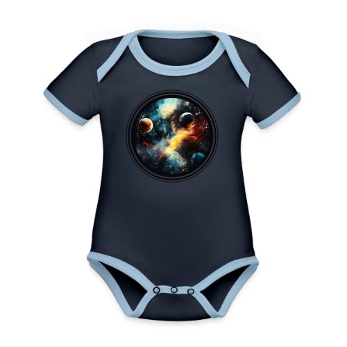 Painted Cosmos of Planets - Organic Contrast SS Baby Bodysuit