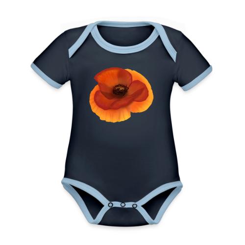 Vivid poppy - Organic Contrast SS Baby Bodysuit