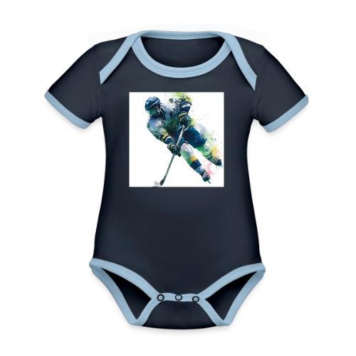 Hockey: Frozen Motion - Organic Contrast SS Baby Bodysuit