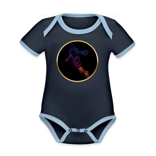 Basketball: Neon Jump Shot - Organic Contrast SS Baby Bodysuit