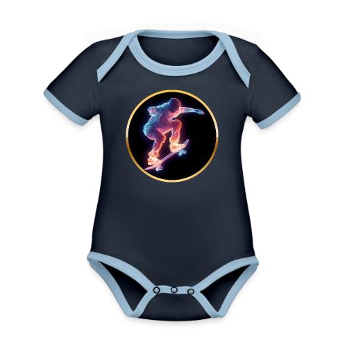 Skateboarding: Neon Skate Orbit - Organic Contrast SS Baby Bodysuit