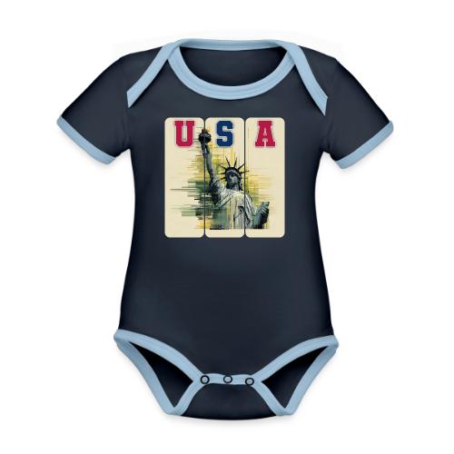 Art illustration of the Statue of Liberty - Organic Contrast SS Baby Bodysuit