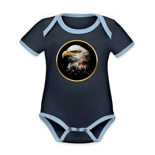 America: Golden Freedom Crest - Organic Contrast SS Baby Bodysuit