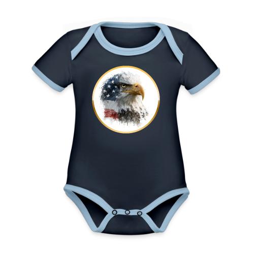 USA: Patriot Wing Emblem - Organic Contrast SS Baby Bodysuit