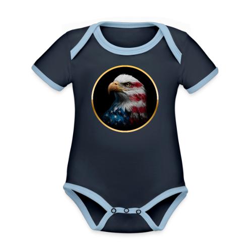 USA: Liberty Emblem - Organic Contrast SS Baby Bodysuit