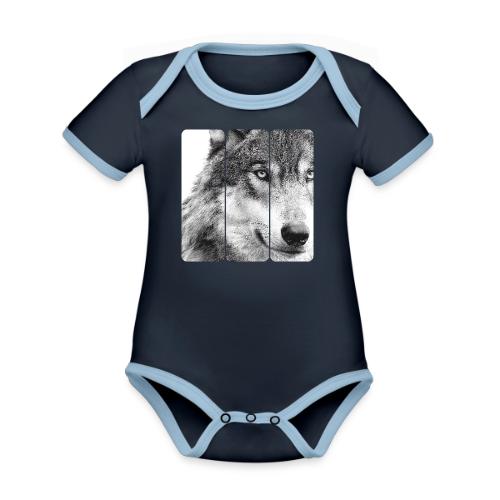 Wolf Face Triptych: Silent Alpha - Organic Contrast SS Baby Bodysuit