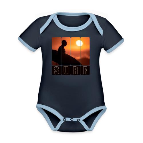 Surfing: Sunset Surf Panels - Organic Contrast SS Baby Bodysuit