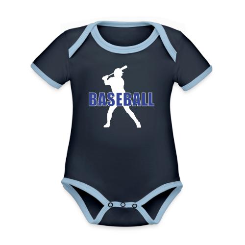 Classic Baseball Swing - Organic Contrast SS Baby Bodysuit