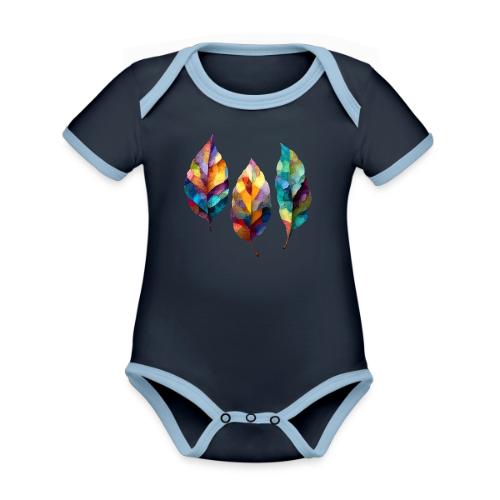 Art: Colorful Leaf Harmony - Organic Contrast SS Baby Bodysuit