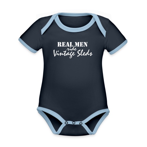 Real Men Ride Vintage Sleds - Organic Contrast SS Baby Bodysuit