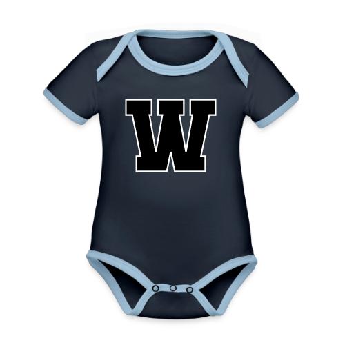 Varsity Letter W Collegiate Font Design - Organic Contrast SS Baby Bodysuit