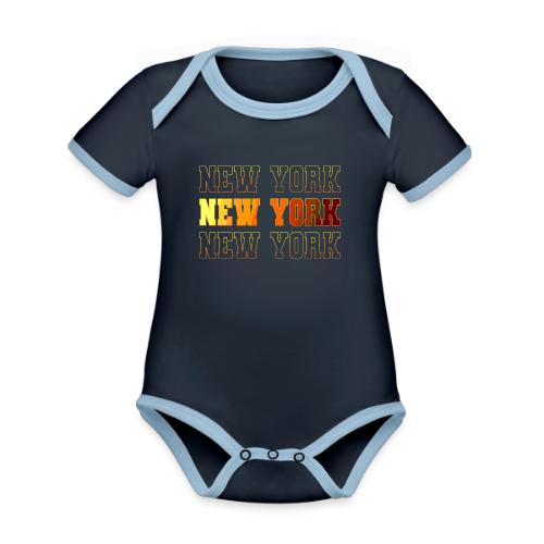 New York Varsity Echo - Organic Contrast SS Baby Bodysuit