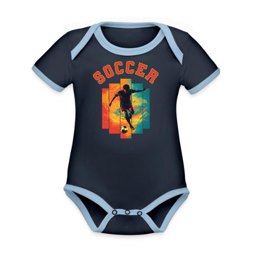 Soccer Heartbeat - Organic Contrast SS Baby Bodysuit