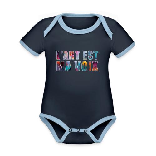 Art is my voice - Organic Contrast SS Baby Bodysuit