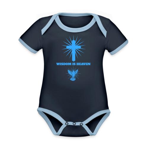 Wisdom Is Heaven - Organic Contrast SS Baby Bodysuit