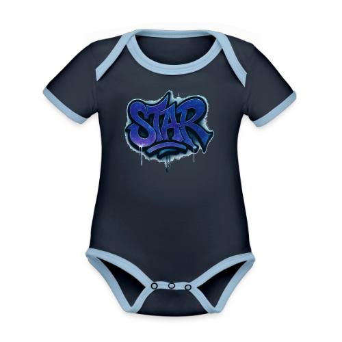 Cosmic STAR Graffiti Tag Tee - Organic Contrast SS Baby Bodysuit