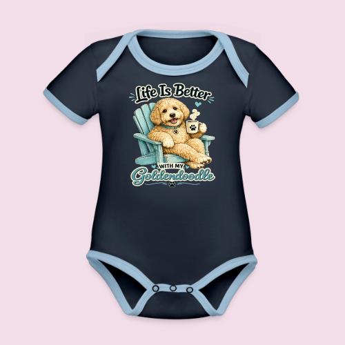 Life Is Better With My Goldendoodle - Organic Contrast SS Baby Bodysuit