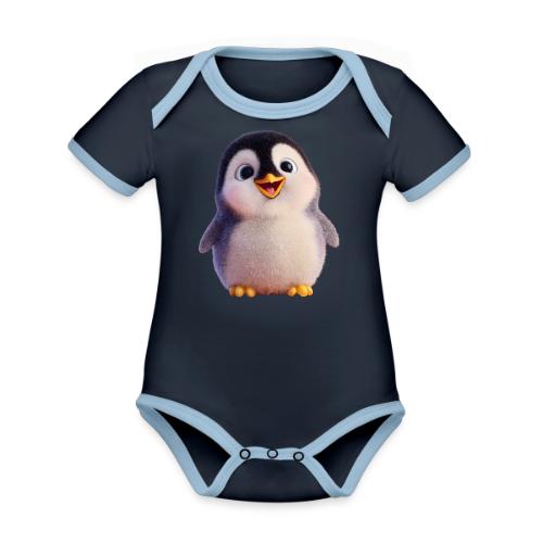 Joyful Baby Penguin - Organic Contrast SS Baby Bodysuit