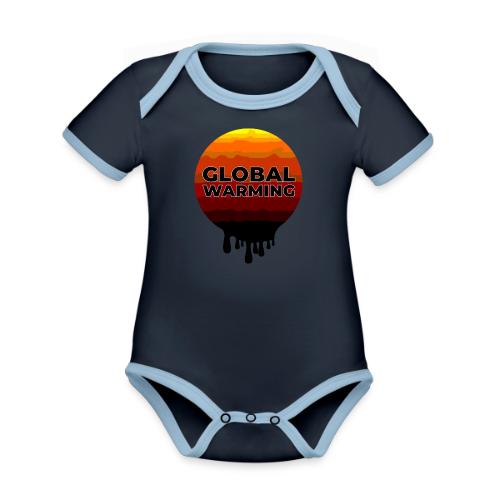 Global warming - Organic Contrast SS Baby Bodysuit