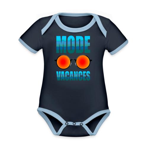 Vacation Mode Enabled - Organic Contrast SS Baby Bodysuit