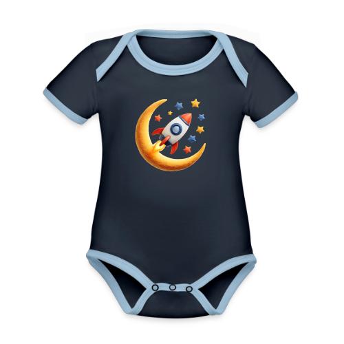 Rocket Among the Stars - Organic Contrast SS Baby Bodysuit