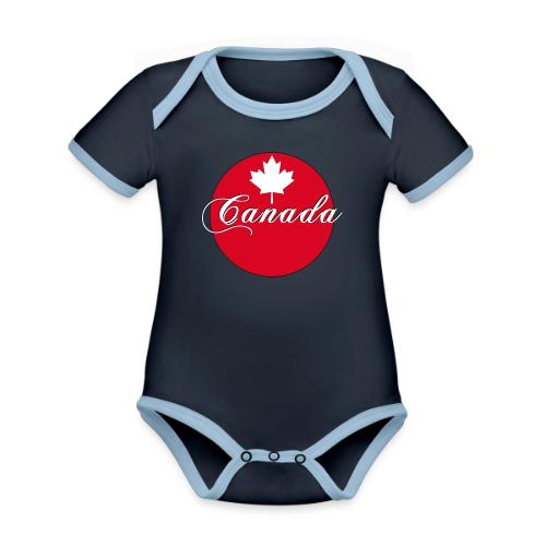 Canada in red and white - Organic Contrast SS Baby Bodysuit