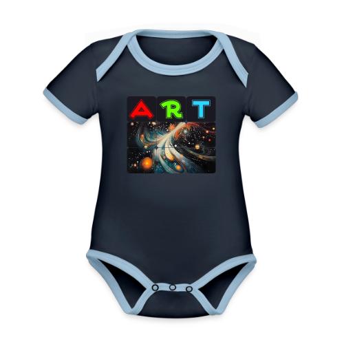 Swirls of Colorful Art - Organic Contrast SS Baby Bodysuit