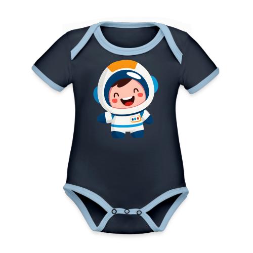 Joyful Baby Astronaut - Organic Contrast SS Baby Bodysuit