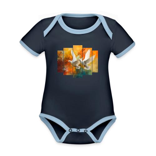 Wings of Peace - Organic Contrast SS Baby Bodysuit