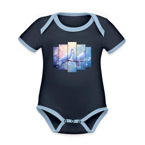 Symbols of Peace and Serenity - Organic Contrast SS Baby Bodysuit