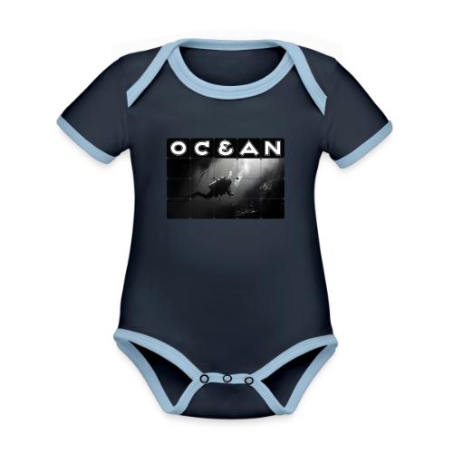 Ocean: Monochrome descent of a scuba diver - Organic Contrast SS Baby Bodysuit