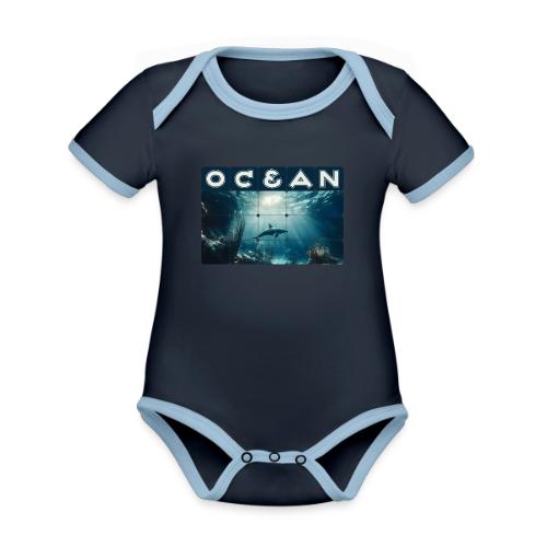 Ocean: Dolphin’s Serenity - Organic Contrast SS Baby Bodysuit