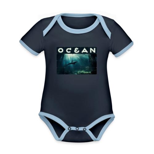 Ocean Whisper - Organic Contrast SS Baby Bodysuit