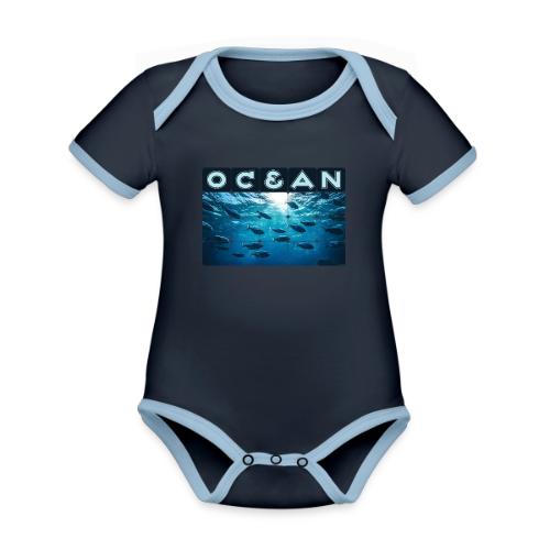 Ocean: Silver Tide - Organic Contrast SS Baby Bodysuit