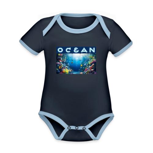 Ocean: Neon Reef Glow - Organic Contrast SS Baby Bodysuit